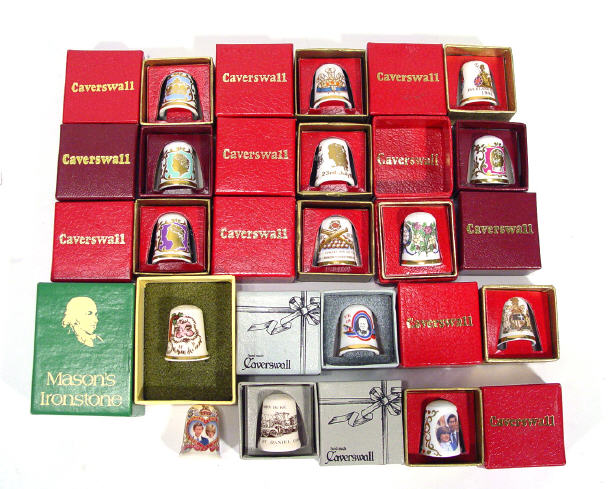 Appraisal: Collection of boxed Caverswall bone china commemorative thimbles masons ironstone