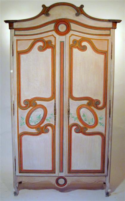 Appraisal: Louis XV style provincial painted armoire th century