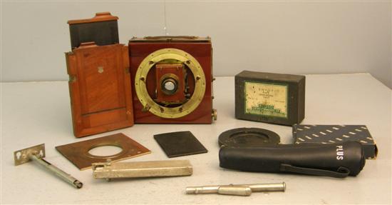 Appraisal: Thornton Pickard triple Imperial extension brass mounted plate camera with