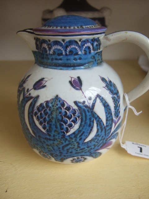 Appraisal: A Danish porcelain lidded jug early th century decorated with