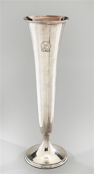 Appraisal: An historical American silver plated trumpet vase by Gorham made