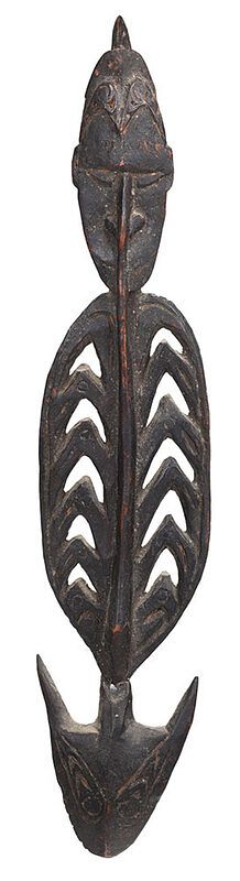 Appraisal: Papua New Guinea Figural Food Hook Sepik River region carved