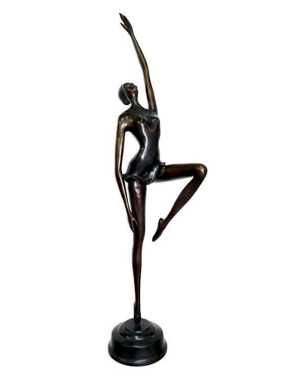 Appraisal: FINE Figural Bronze Ballerina Art Sculpture th Century bronze sculpture