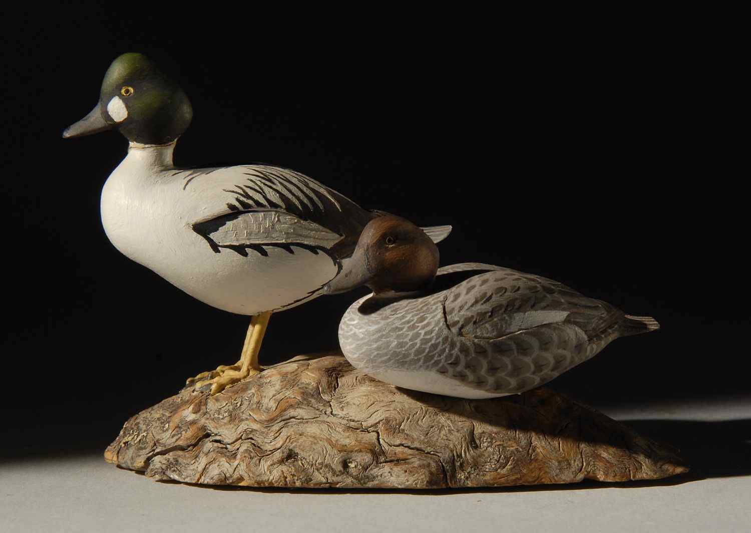 Appraisal: PAIR OF MINIATURE GOLDENEYESBy Allen J King - of North