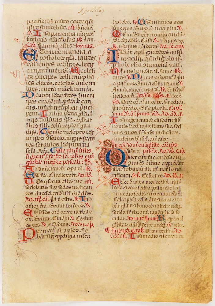 Appraisal: AN ITALIAN BREVIARY LEAF FROM THE COMMON OF SAINTS TH