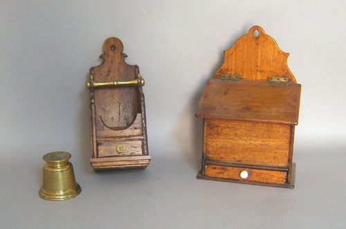 Appraisal: Pine hanging wall box early th c h w together