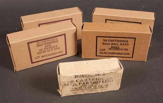 Appraisal: Group of ammunition including boxes of cartridges mm ball nato