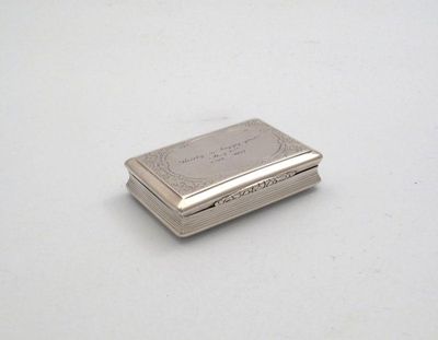 Appraisal: A Victorian silver snuff box by Nathaniel Mills Birmingham rectangular