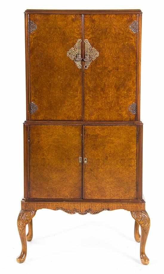 Appraisal: Chippendale style mahogany liquor cabinet circa rectangular molded top above