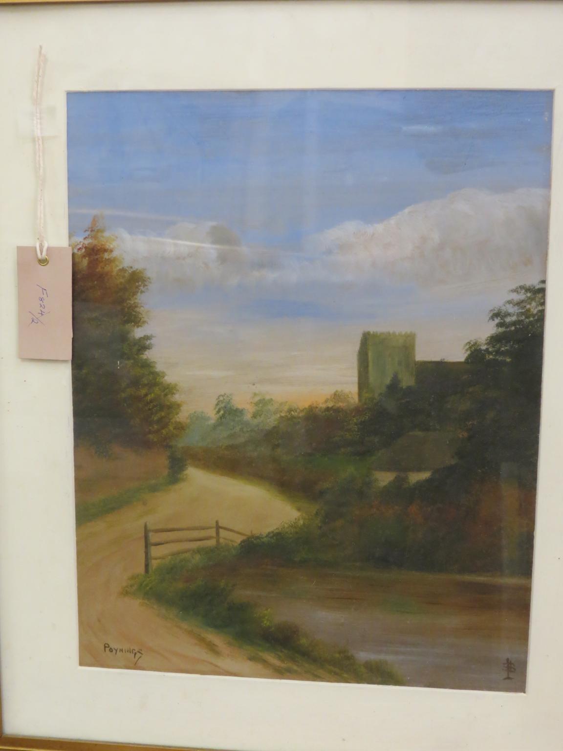 Appraisal: A gouache drawing pathway at Poynings monogrammed x in modern