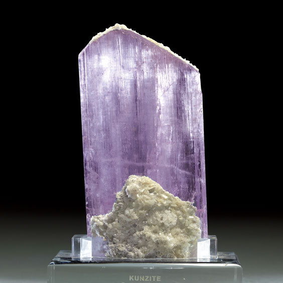 Appraisal: LILAC KUNZITE ON CUSTOM BASE Pech Kunar Province Afghanistan This