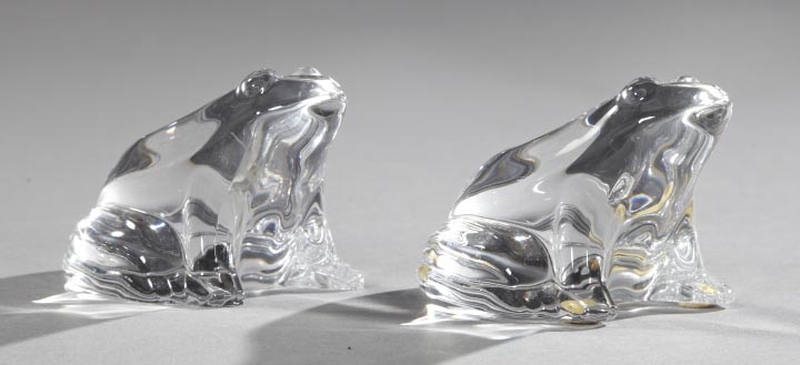 Appraisal: Pair of Baccarat Crystal Figures of Seated Frogs each with