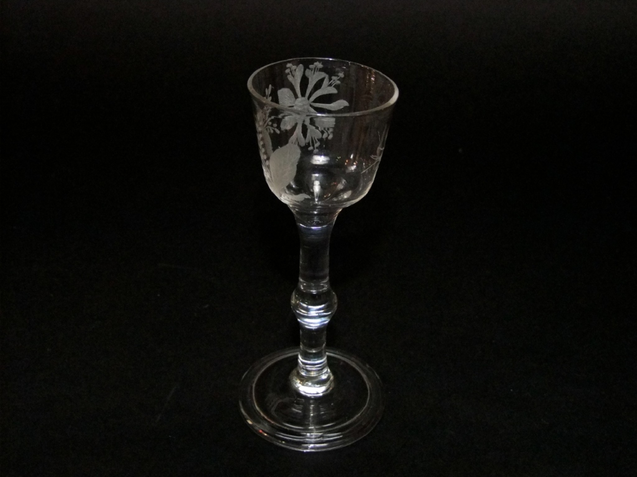 Appraisal: A small good quality th century wine glass the ogee