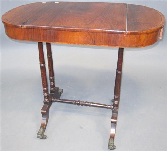 Appraisal: GAMES TABLE A th C rosewood oval Tric-Trac table with