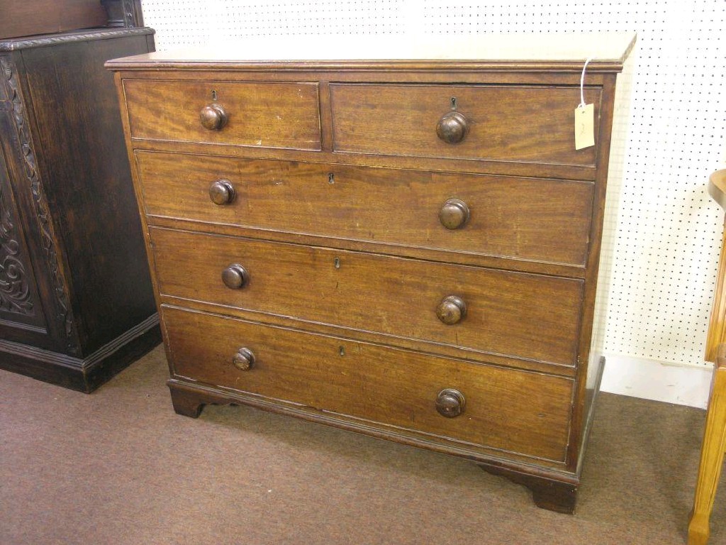 Appraisal: An early th century mahogany chest two short and three