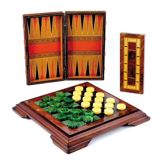 Appraisal: Collection classic games backgammon checker and cribbage boards pcs Provenance