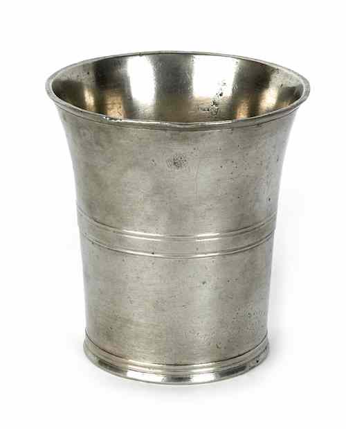 Appraisal: New York pewter beaker ca bearing the touch of James