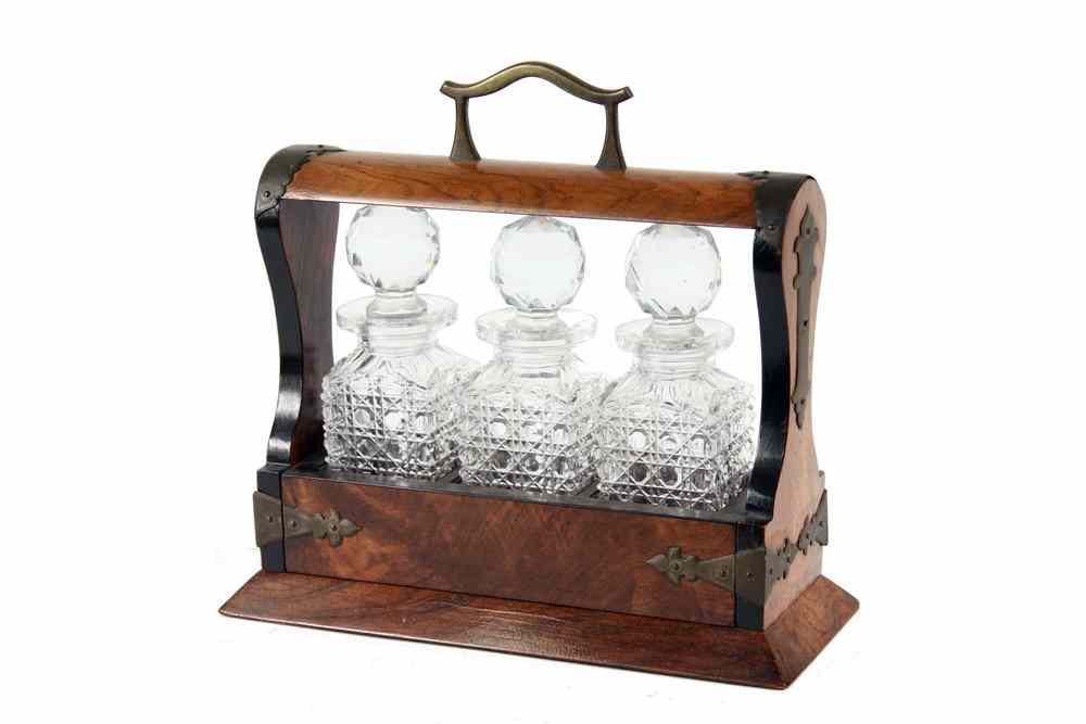 Appraisal: LIQUOR TANTALUS SET - Diminutive English three piece brilliant cut