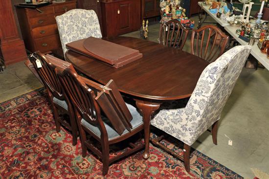 Appraisal: SEVEN PIECE DINING ROOM SET Walnut and including an oval