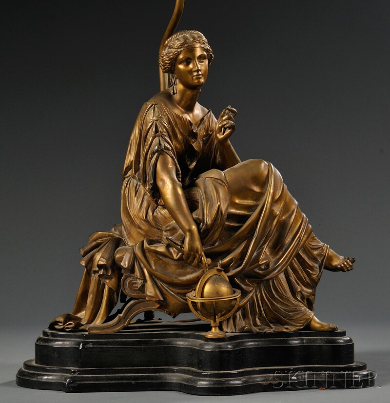 Appraisal: After Pierre-Eugene-Emile Hebert - Classical-style Bronze Figure of a Woman