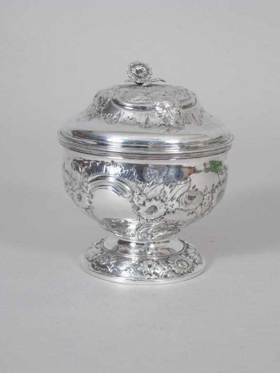 Appraisal: A George III circular Lidded Bowl with floral and scroll