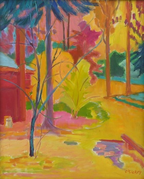 Appraisal: Joseph O'Sickey American b Yellow Path From Studio Window Oil