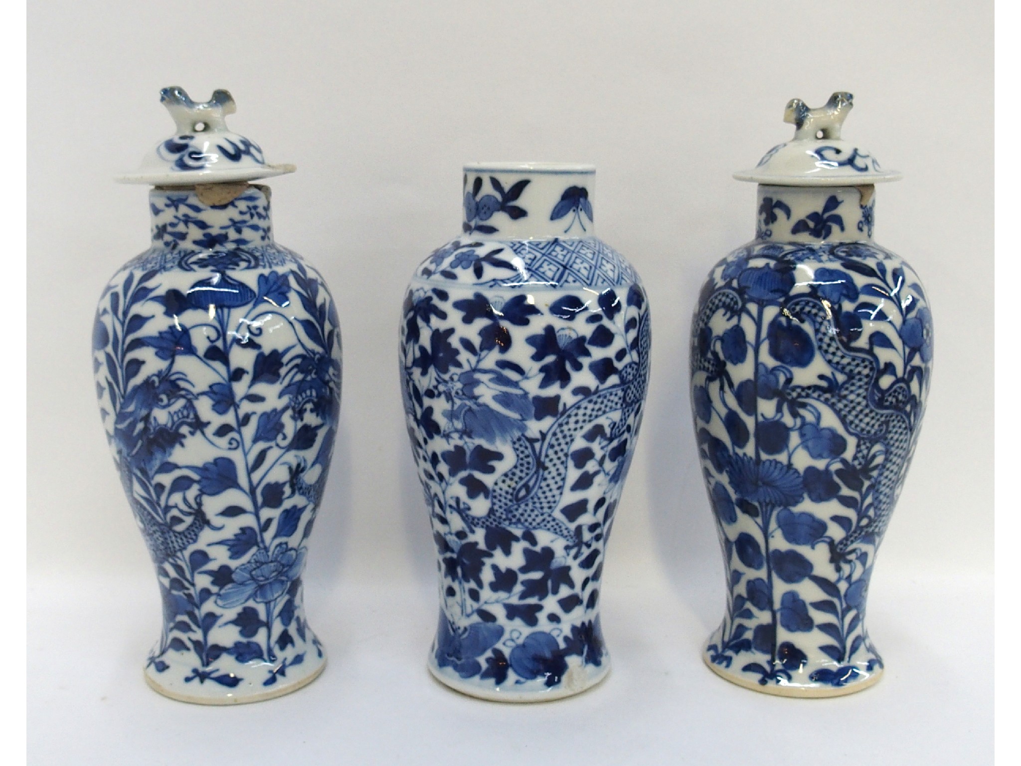 Appraisal: Pair of Chinese blue and white jars and lids and