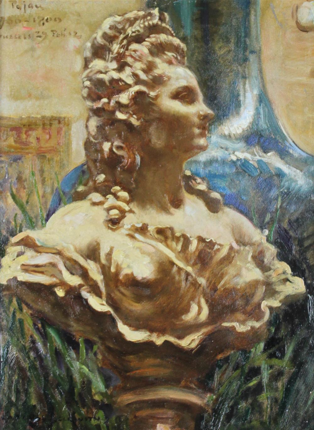 Appraisal: JAMES CARROLL BECKWITH AMERICAN - SCULPTURE AFTER PAJOU Oil on