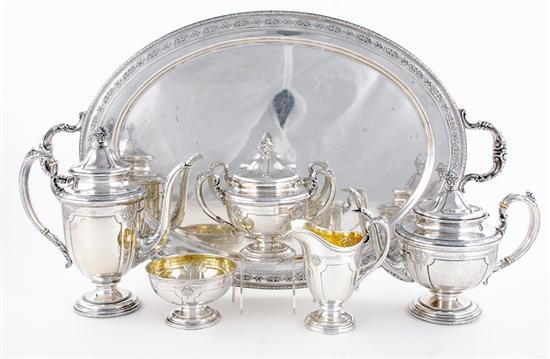 Appraisal: Towle sterling tea and coffee service circa Louis XIV pattern