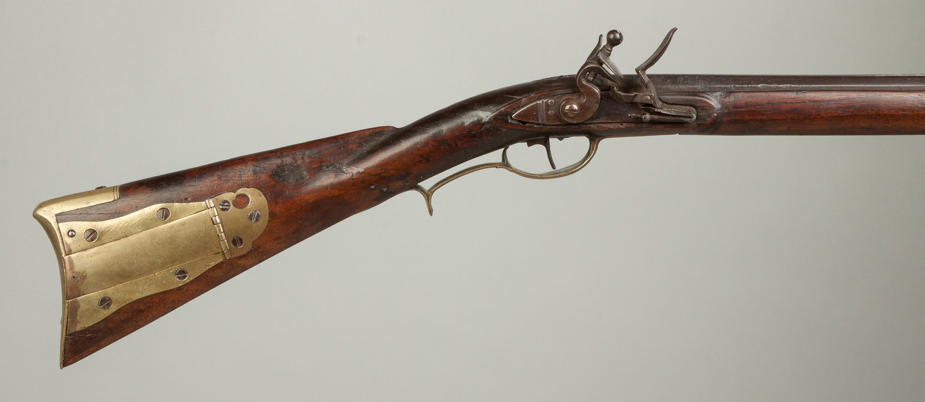 Appraisal: Pennsylvania Flintlock Rifle C - Carved wood grip with initials