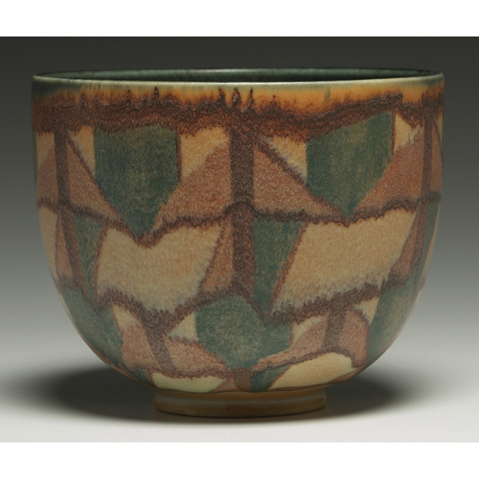 Appraisal: Good Rookwood vase nice matt glaze painted geometric panels in