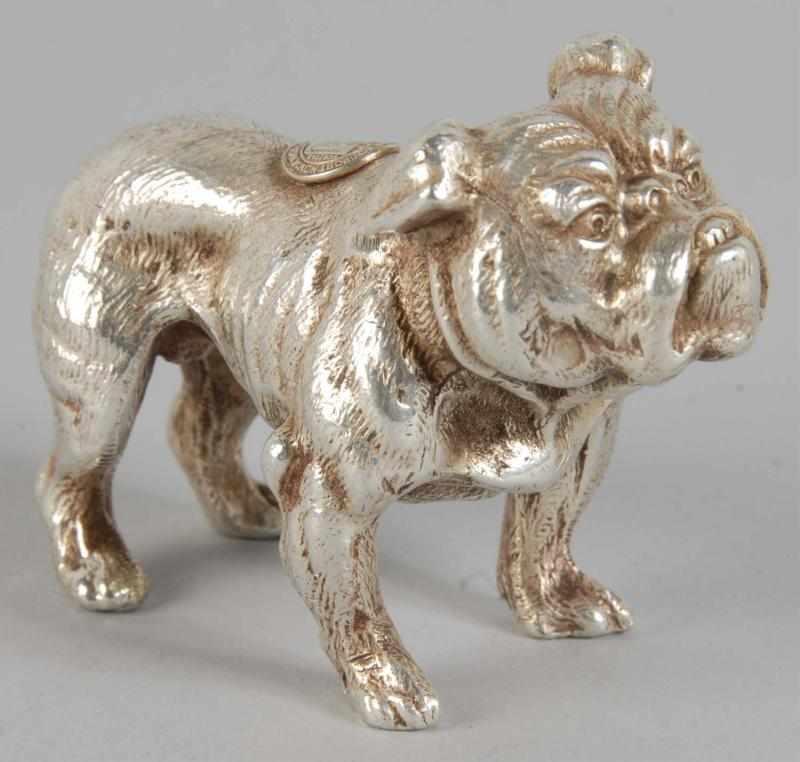 Appraisal: Handsome Dan Bulldog Silver Plated Mascot Description Silver plated metal