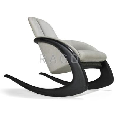 Appraisal: WENDELL CASTLE b Crescent rocking chair USA Ebonized and sculpted