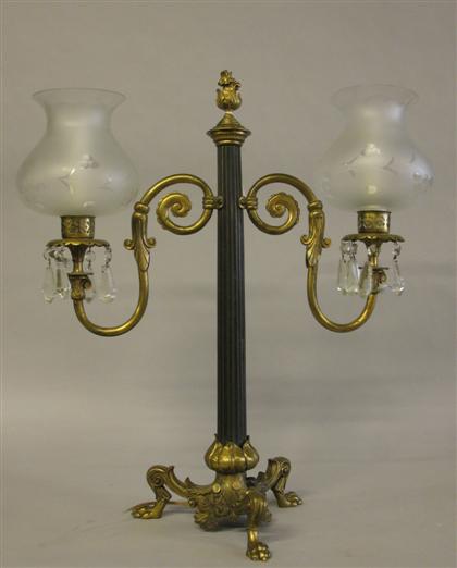 Appraisal: Louis Philippe style gilt and patinated bronze twin arm girandole