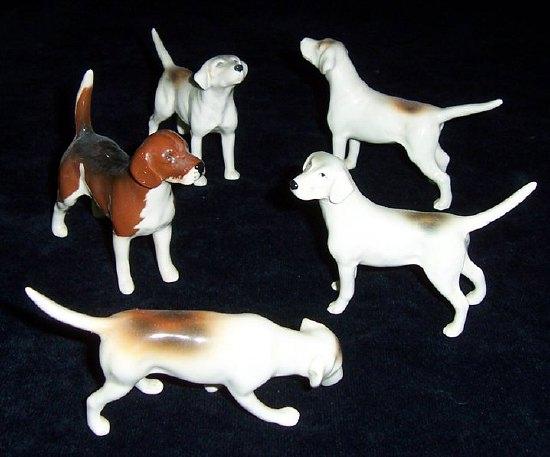 Appraisal: Five Beswick hounds various