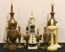 Appraisal: A group of lamps various styles and sizes