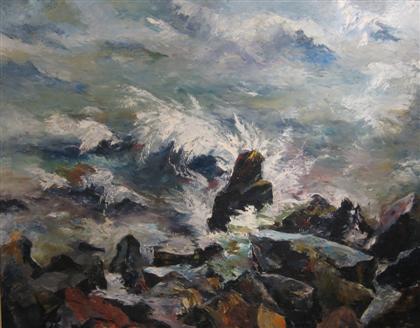 Appraisal: ANN BALBIRNIE american th century FURY ROUGH SEA AND ROCKS