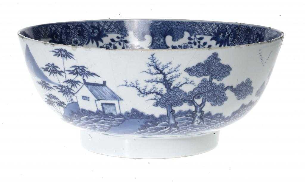 Appraisal: A CHINESE PORCELAIN PUNCH BOWL painted in underglaze blue with