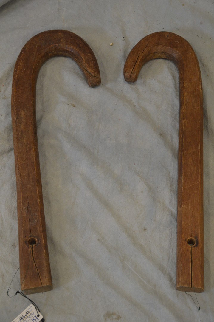 Appraisal: Primitive wood J-hooks - h RCA LLC