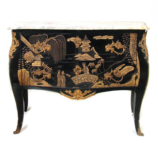 Appraisal: A Louis XV style gilt bronze mounted commode height in