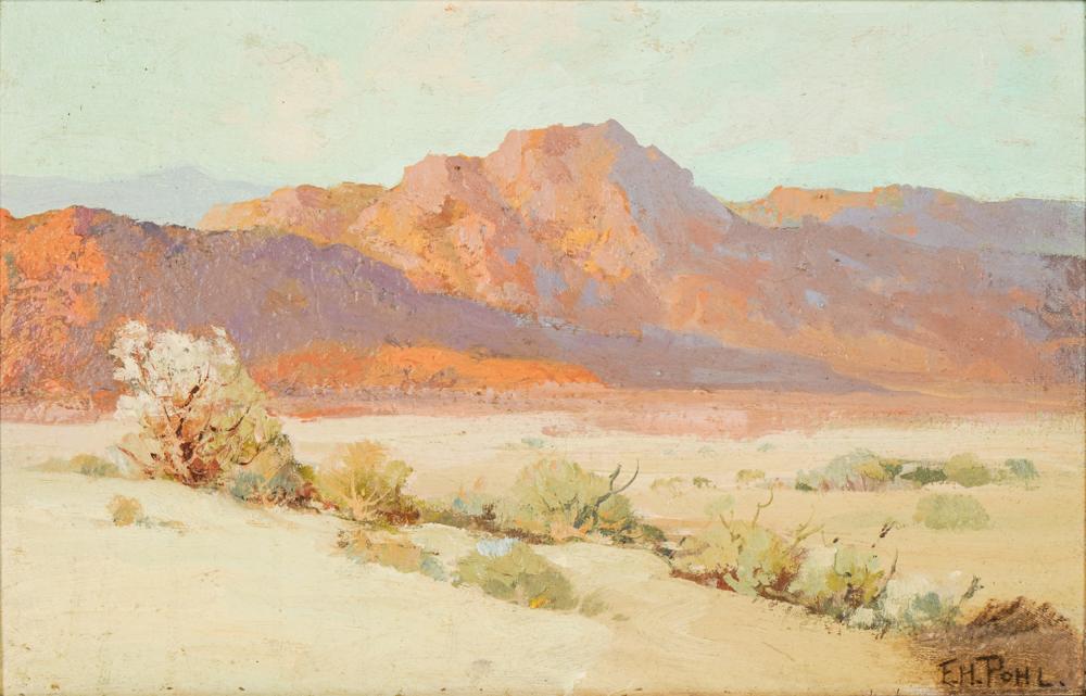 Appraisal: ERNEST HENRY POHL - DESERT LANDSCAPEoil on board signed lower