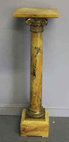 Appraisal: Yellow Marble and Bronze Mounted Pedestal From a Manhattan NY