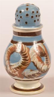 Appraisal: Earthworm Mocha Dome Top Pepper Pot Earthworm Pattern Mocha Decorated