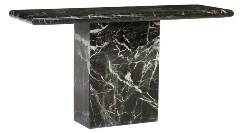 Appraisal: Modern verde marble console table likely Italian c s rectangular