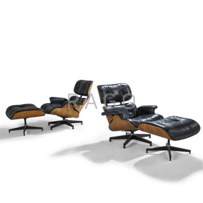 Appraisal: CHARLES AND RAY EAMES HERMAN MILLER Pair of lounge chairs