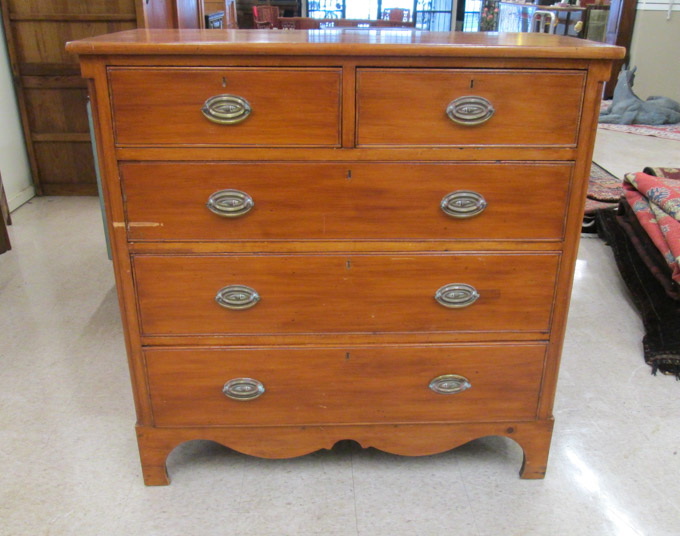 Appraisal: FEDERAL PINE CHEST OF DRAWERS American early th century having