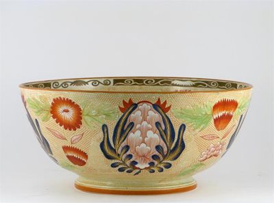 Appraisal: A large Wedgwood pearlware bowl painted with large stylized blooms