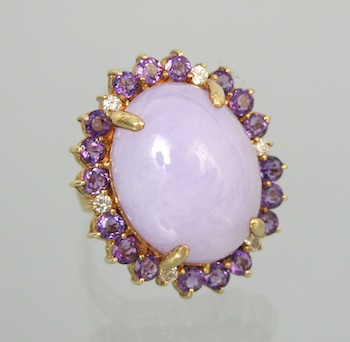 Appraisal: A Ladies' Lavender Jadeite Amethyst and Diamond Ring k yellow