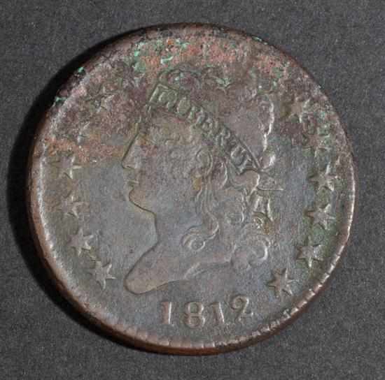 Appraisal: United States classic head type copper large cent VF- weak