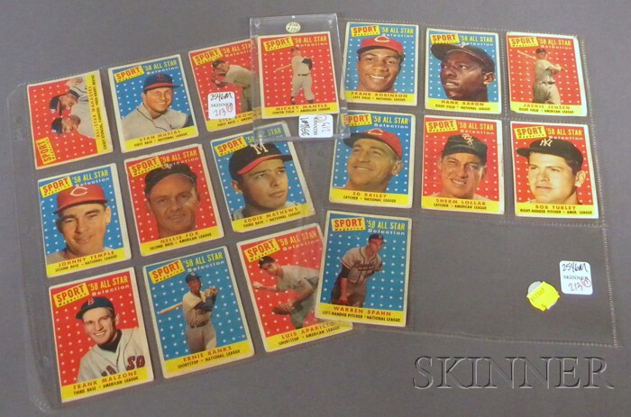 Appraisal: Seventeen Sport Magazine Baseball Cards no Stan Musial Ernie Banks